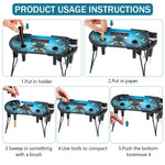 HASTHIP Foldable Metal Ashtray Tray for Hand Rolled Cigarettes with Work Table | Portable Maker for King Size and 1 1/4 Size