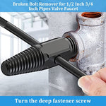 Screw Extractor Broken Bolt Remover Tools Dual-Head Water Pipe Screw Removal Tool Broken Bolt Remover for 1/2 Inch 3/4 Inch Pipes Valve Faucet