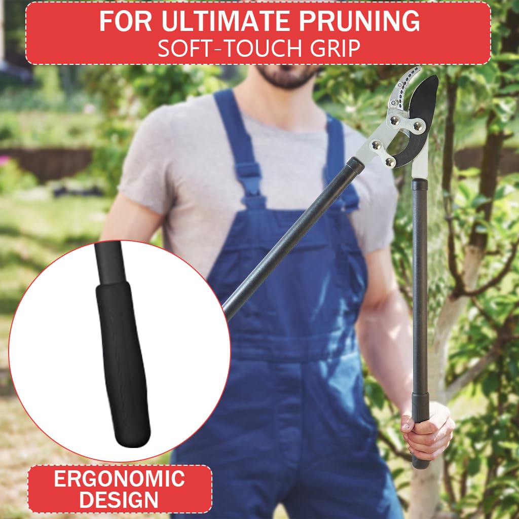 HASTHIP Branch Cutter for Thick Branches with 30in Handle and SK5 Steel Blade | 2in Cut Capacity