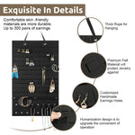 HASTHIP Hanging Jewellery Organizer for Women with 200 Pair Capacity and Felt Display Board