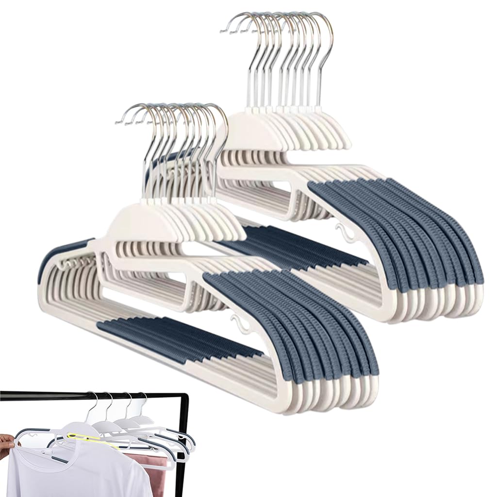 HASTHIP Clothes Hangers for Wardrobe Organization featuring Anti Slip Shoulders and Hooks | 10 Pack Plastic Hangers for Shirts Suits and Dresses