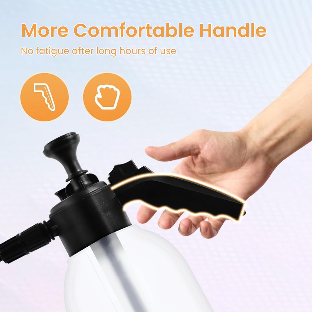HASTHIP® 2L High Pressure Manual Foam Spray Durable Plastic & Safety Valve Car Foam Sprayer 2 Nozzles for Versatile Use Ideal for Car Washing, Plant Watering, Household Cleaning