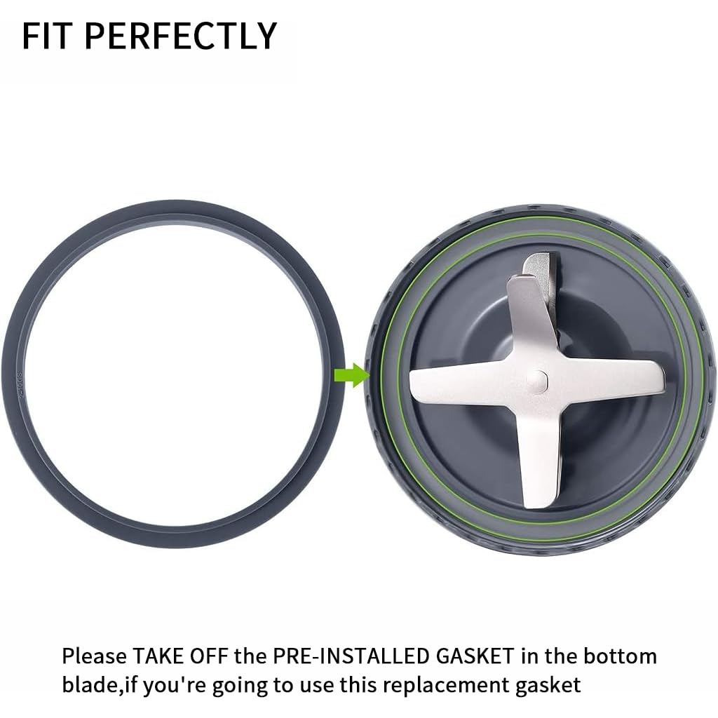 8 Pieces Blender Replacement Parts Extractor Blade for NutriBullet 600W & Pro 900W Series Includes Blender Base, Gaskets, Motor Coupler, Rubber Feet