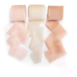 HASTHIP Chiffon Ribbons Set for Gift Wrapping & Wedding Decor featuring Fringe Fabric 1.5 x 7Yd