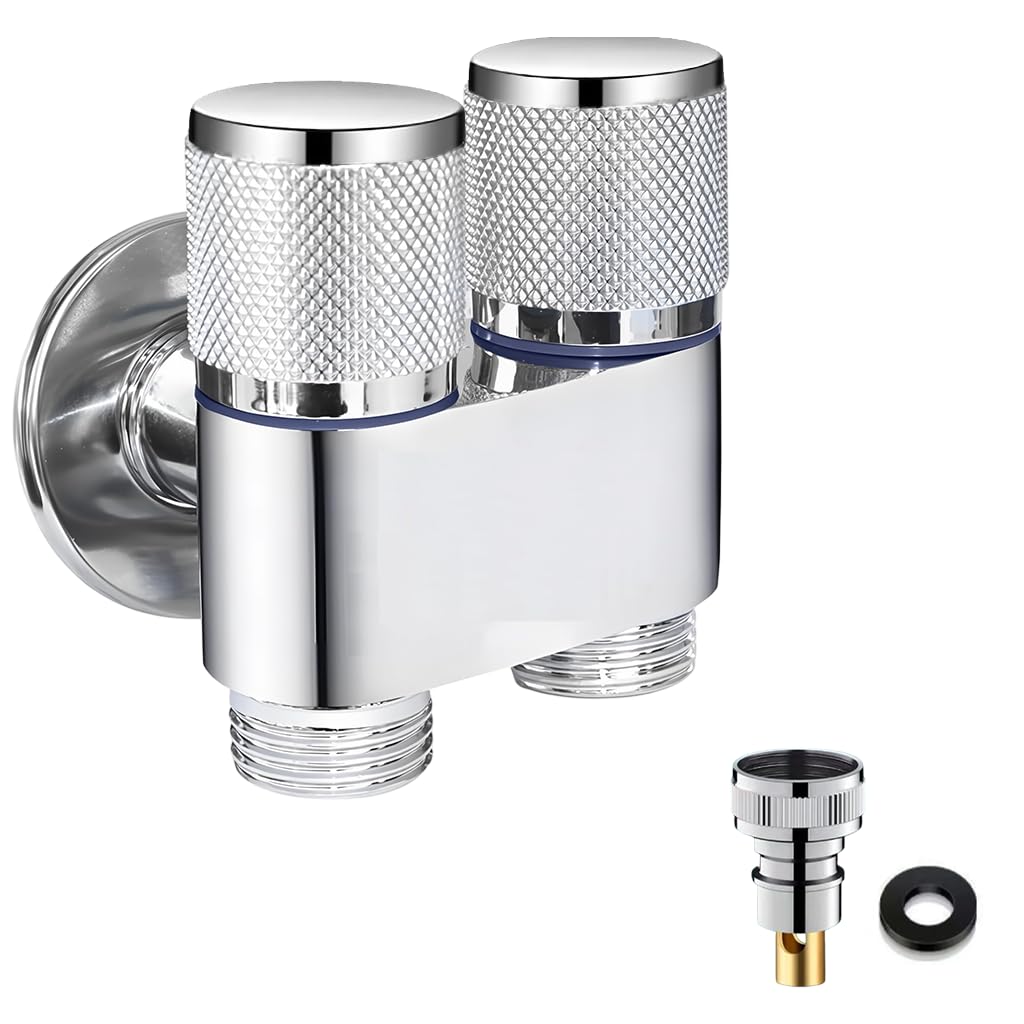 HASTHIP Hose Splitter for Garden and Laundry featuring 2 in 1 Dual Control Valve | Stainless Steel
