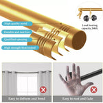 HASTHIP Curtain Rod for Windows 32–84 Inch with Splice Nut Connection | Golden 2PCS Set