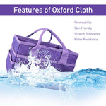 HASTHIP Art Supplies Organizer for Craft Storage with Multi Pockets and Handles 13x6x8.6 in | Oxford Fabric Purple Tote for Teachers and Artists