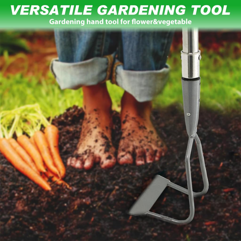 HASTHIP Gardening Grass Puller Tool for Lawn and Garden with 1.6 m Adjustable Handle | Ergonomic Metal Weeder for Weed Removal and Soil Loosening