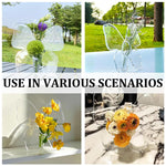 HASTHIP Clear Acrylic Butterfly Vase for Home and Office Decor | Hydroponic Flower Display
