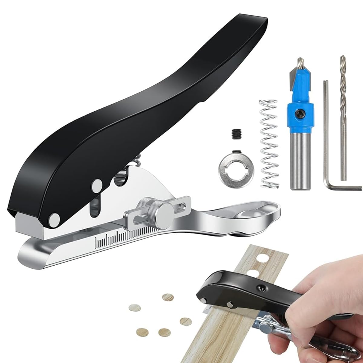 HASTHIP® Manual Edge Band Hole Puncher Plier 10mm Hole Card Punching Tool for Plastic Sheet Paper PVC ABS Opener
