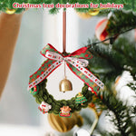 HASTHIP Christmas Wreath for Door and Window with Bell Ornaments and Ribbon Bow | Handmade Pipe Cleaner Holiday Garland Decor
