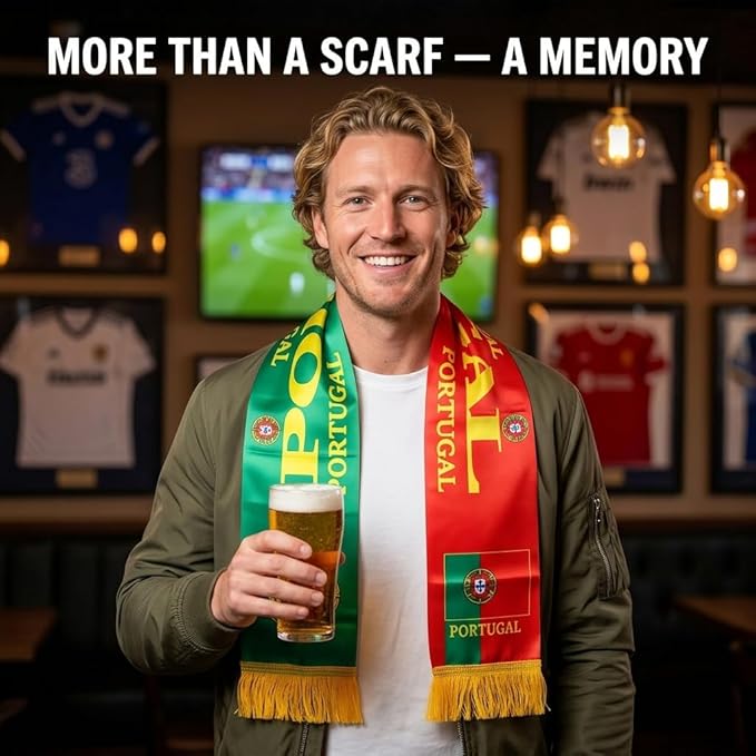 HASTHIP® World Cup 2026 Scarf & Shawls, Unisex Double-Sided Print Scarf for Men Women Match Schedule Viewing Gear Soccer Fan Gift-Red