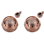 HASTHIP Peacock Ashtray for Home and Car with Closing Lid and 3 Grooves | Zinc Alloy 10x10x9cm 2 PCS