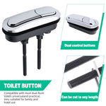 HASTHIP Replacement Flush Toilet Button for Top Mounted Cisterns featuring Dual Flush and 10cm Thread Connector | Chrome PP Material