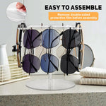 HASTHIP Acrylic Sunglasses Holder Stand for 12 Pairs with 360 Rotating Clear Display Rack