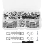 HASTHIP Picture Frame Hanging Kit for Artworks and Photo Walls with 251 pcs Silver Metal Hangers