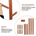 HASTHIP® Solid Wood Coat Hanger, 67.7'' Minimalist Cloth Stand for Bedroom, Coat Stand with 8 Twig Hooks, Freestanding Clothes & Hat Hanger