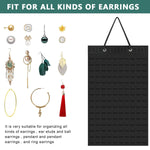 HASTHIP Wall Hanging Jewellery Organizer for Earrings and Necklaces with 35x70 cm Felt Board | Black Storage Display for Women
