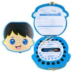 HASTHIP Baby Tooth Fairy Box for Boys featuring Wooden Slots and 12.5×11.3×3 cm Organizer