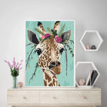 HASTHIP Paint by Numbers Kit for Home Wall Décor with 16x20 in Canvas | Colorful Giraffe Design for Adults and Kids