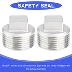 HASTHIP Pipe Fitting for Plumbing and Industrial Use featuring 3/4 in Square Head Plug | 304 Stainless Steel Seal