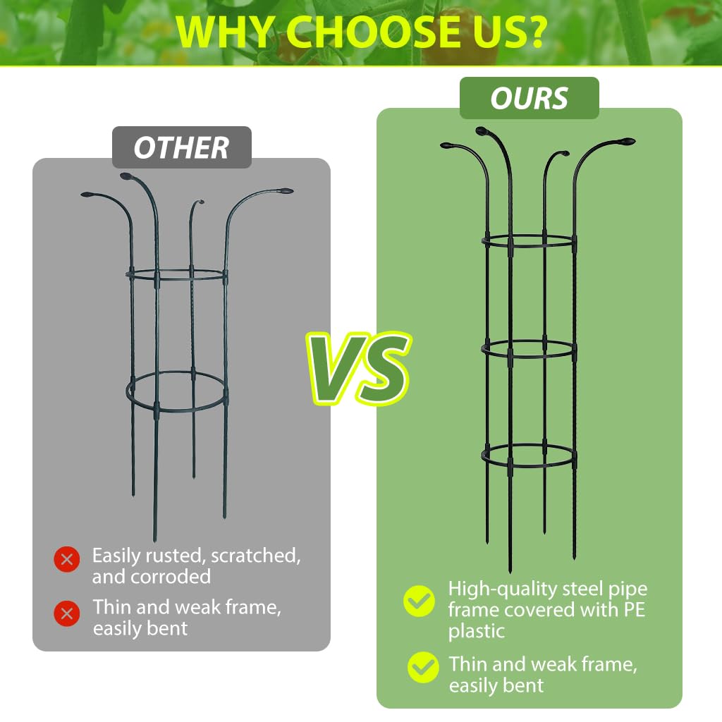 HASTHIP Flower Trellis for Climbing Plants 130cm with Open Roof Design | Sheathed Steel Frame