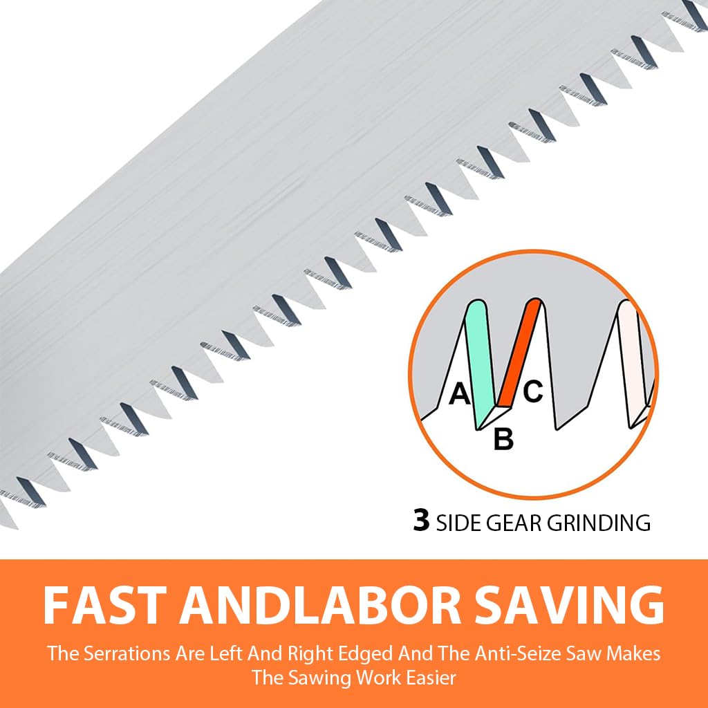 HASTHIP Folding Hand Saw for Wood and PVC with 7 in SK5 Blade and Safety Lock | Anti‑Slip Handle
