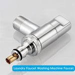 HASTHIP Laundry Faucet for Washing Machine and Dishwasher with 1/2 inch Fitting | Brass Chrome Finish Featuring Automatic Shut Off