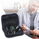 HASTHIP® Bolsa de Viaje para Medidor de Glucosa e Insulina,Estuche Organizador Portátil con Cremallera,Funda Compacta Tela Oxford Impermeable para Accesorios Diabéticos y Viajes