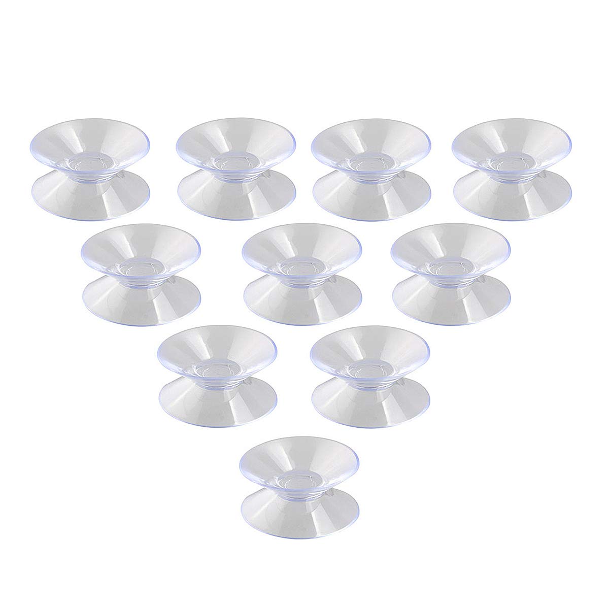 Suction Cups for glass Double Sided PVC Plastic Suction Cup Sucker Pads, 30mm - 10 Pcs White