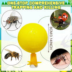 HASTHIP USB Fly Trap Balls for Kitchen and Living Room with LED Attractant Light | 3.15 in Yellow Sticky Pest Control