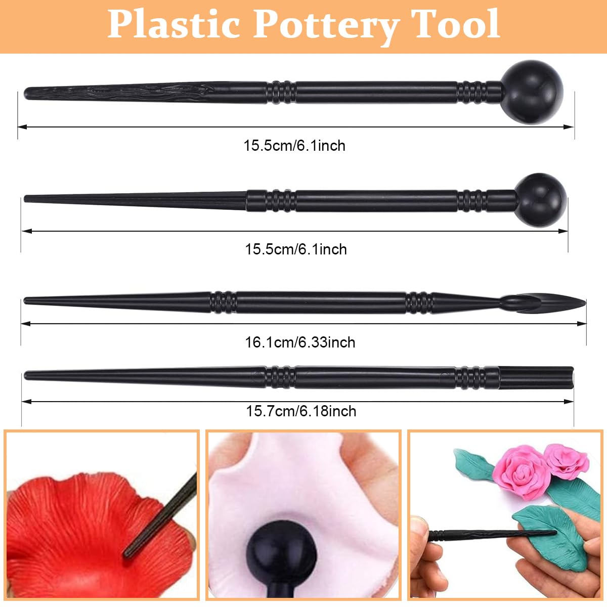 HASTHIP Clay Sculpting Toolkit for Polymer Clay and Ceramics with 25 Tools featuring Wooden Handles and Metal Tips | Storage Bag for Artists and Kids