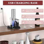 HASTHIP Electric Wine Opener Set for Home and Party with Charging Base | Includes 2 Vacuum Stoppers and Aerator Pourer