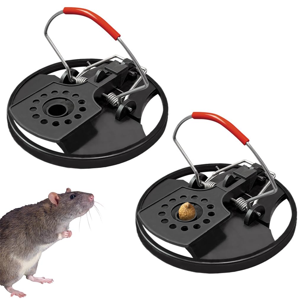 HASTHIP Rat Trap for Home and Garden featuring Quick Response Spring Mechanism | 2 Pcs Reusable PP Design
