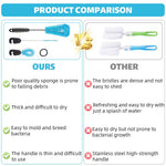 HASTHIP Bottle Cleaning Brushes Set for Cups and Straws with Curved Bristles | 3Pcs BPA Free