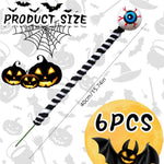 HASTHIP Halloween Eyeball Ornaments for Spooky Décor with Striped Flexible Stems | 6Pcs Set