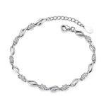 HASTHIP® Pulsera de plata con piedras de cristal para mujer