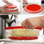 HASTHIP Microwave Plate Cover for Food with 10.5 in Collapsible Lid and Steam Vent | Red BPA Free