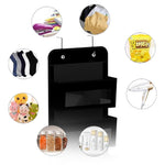 HASTHIP Over The Door Organizer for Wall and Closet Storage with 4 Felt Shelves and Clear Windows | Black