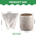 HASTHIP Seedling Bags for Germination and Transplanting 100 Pack 13x18cm | Degradable Non‑Woven Fabric