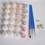 HASTHIP DIY Digital Painting by Numbers Kit for Home Decoration with Linen Canvas | Mediterranean Style Artwork