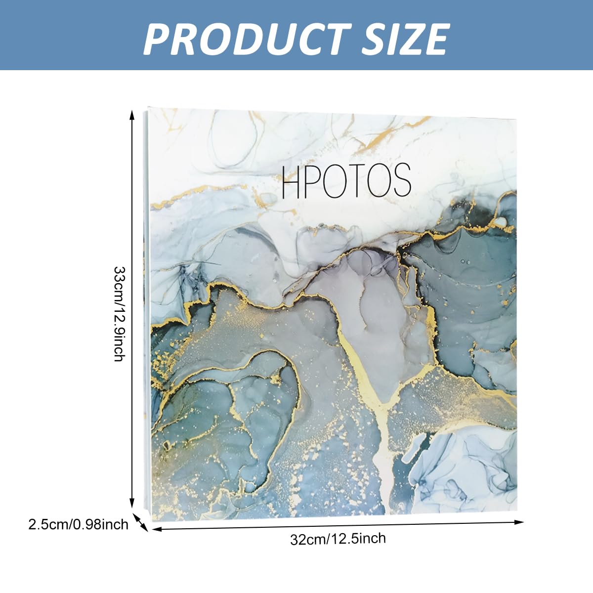 HASTHIP Photo Album for Family Memories with 40 Pages 14x13 in Self Adhesive Design | Marble Cover