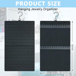 HASTHIP Hanging Jewellery Organizer for Closet and Wall with Dual Sides | Holds 300 Pairs and 30 Necklaces Black