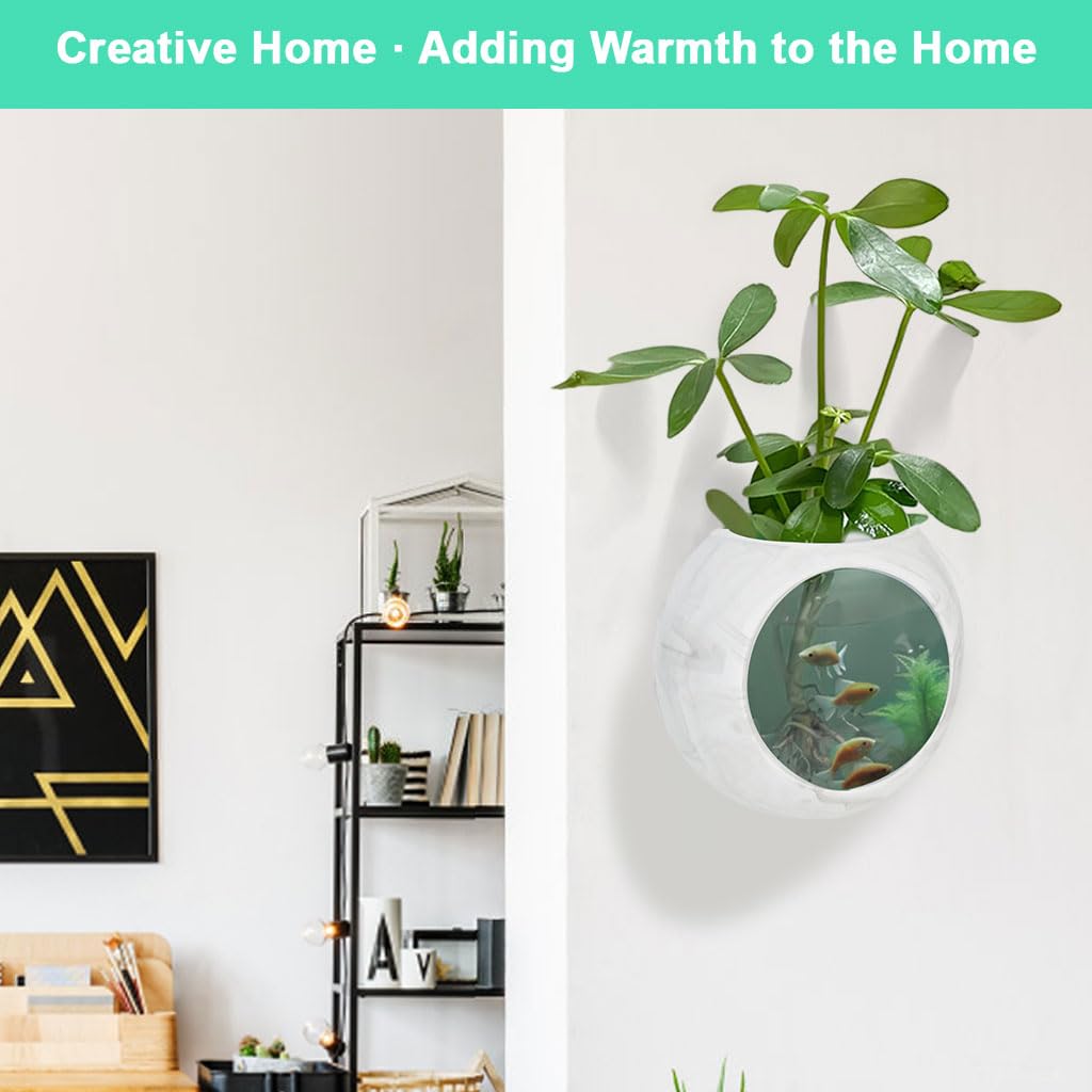 HASTHIP Wall Hydroponic Planter for Home Decor with No Drill Mount and 4.72 in Silicone Pot | Soil Free Indoor Plant Growing Jar