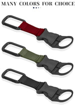 HASTHIP® 1PC Bottle Buckle Clip Hanging Portable Water Ring Holder Keychain Mineral for Backpack Belt Nylon Webbing Strap Outdoor Tactical Camping Hiking - Black