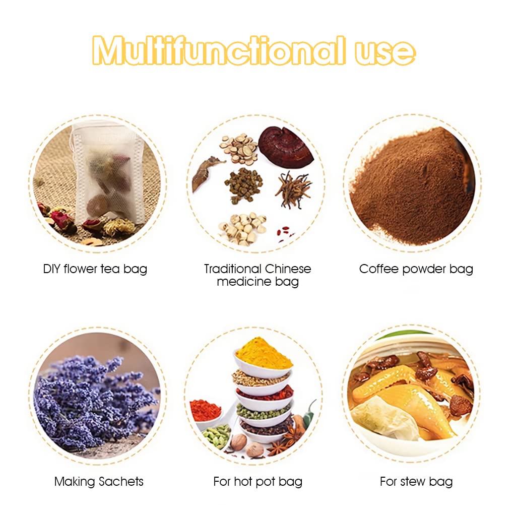 HASTHIP Cotton Tea Filter Bags for Loose Leaf Tea with Drawstring Closure 100pcs 3.54x2.75in