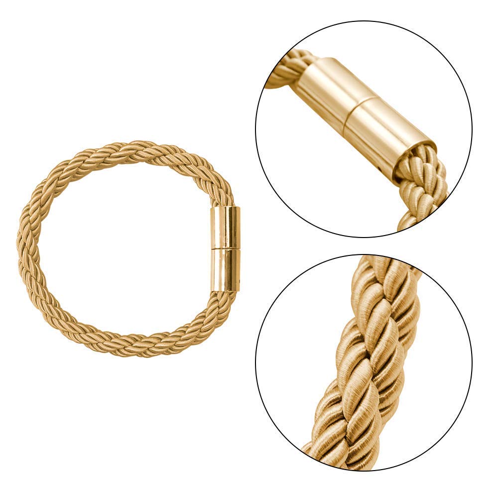 Magnetic Curtain Tie Backs Clips Curtain Buckles Holdbacks Binding Weaving Tie Band 2 Pieces for Home Office Decorative