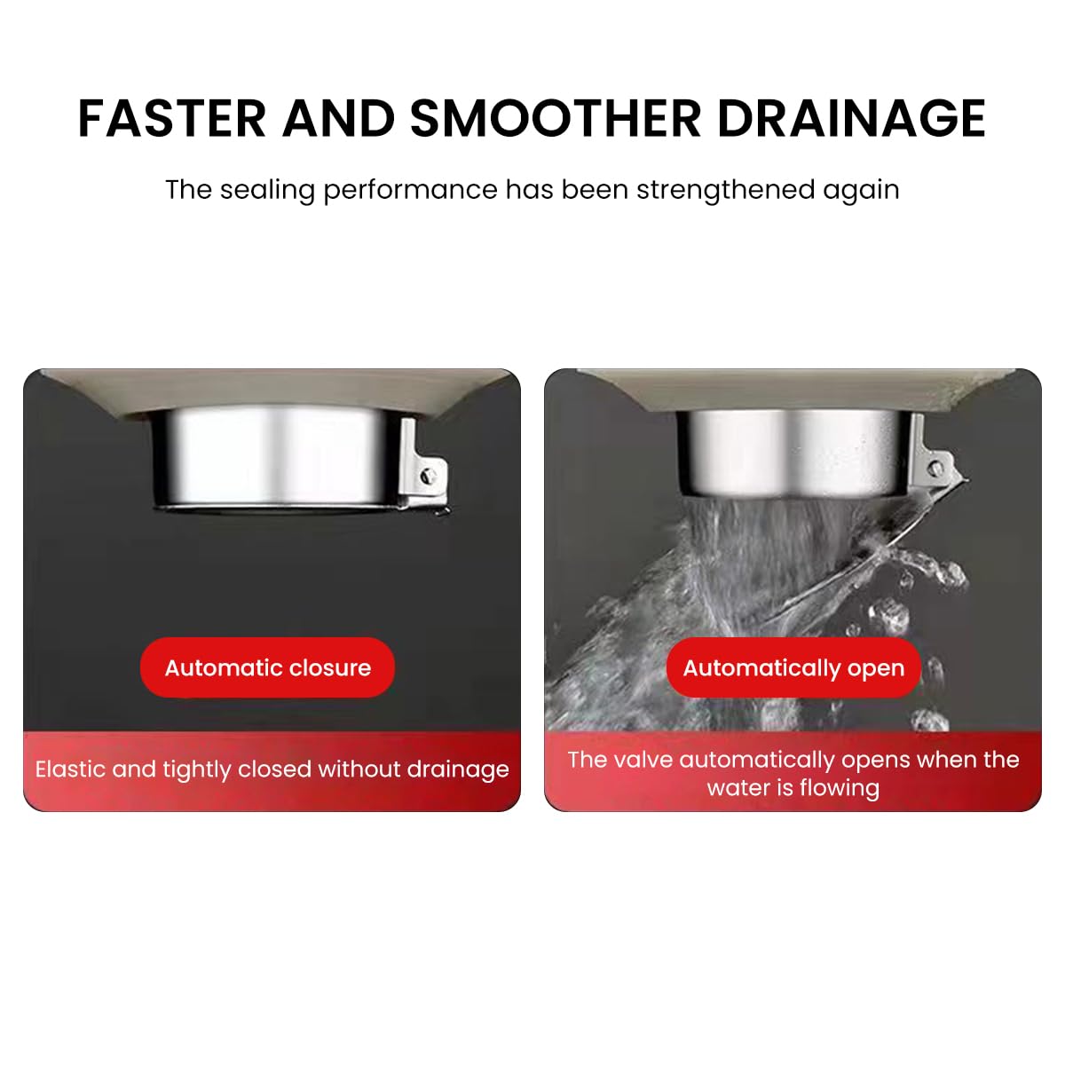 HASTHIP Squat Toilet Seal for Bathrooms with Anti Odor Airtight Design and Stainless Steel Cover Plug