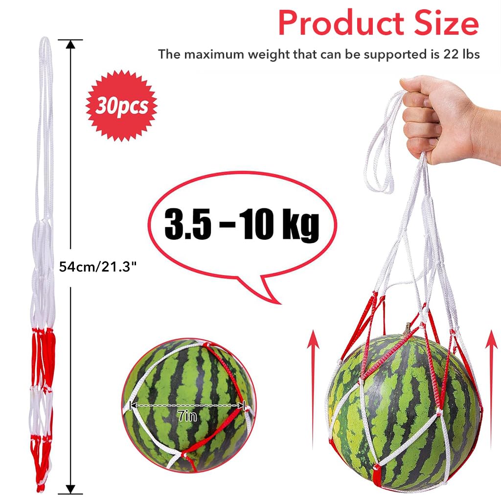 HASTHIP® 30pcs Melon Mesh Net Watermelon Net Watermelon Pouch Fishing Mesh Bag Drawstring Watermelon Net Fruit Mesh NetPoultry Mesh Net