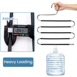 HASTHIP Wardrobe Hanger for Space Saving Clothes Organization with S Shape Design and Anti Slip PVC Sleeves | Holds up to 6 Garments Stainless Steel Set of 2